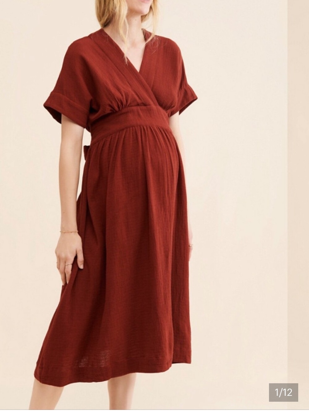 Hatch Maternity Carolina  Rust Red Dress